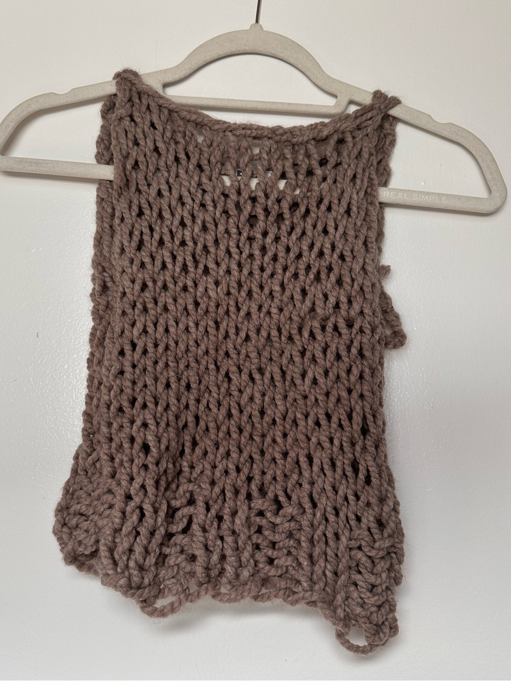 Chunky Handknit Taupe sweater vest